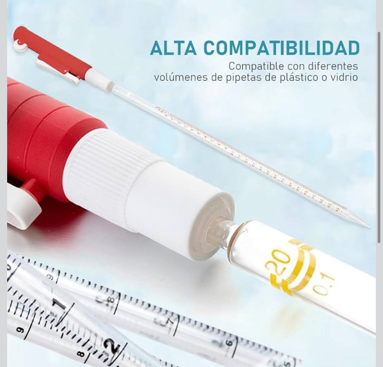 PROPIPETA DE ASPIRACIÓN PARA PIPETAS DE PLÁSTICO Y VIDRIO, PIPETA DE LABORATORIO DE 10ML