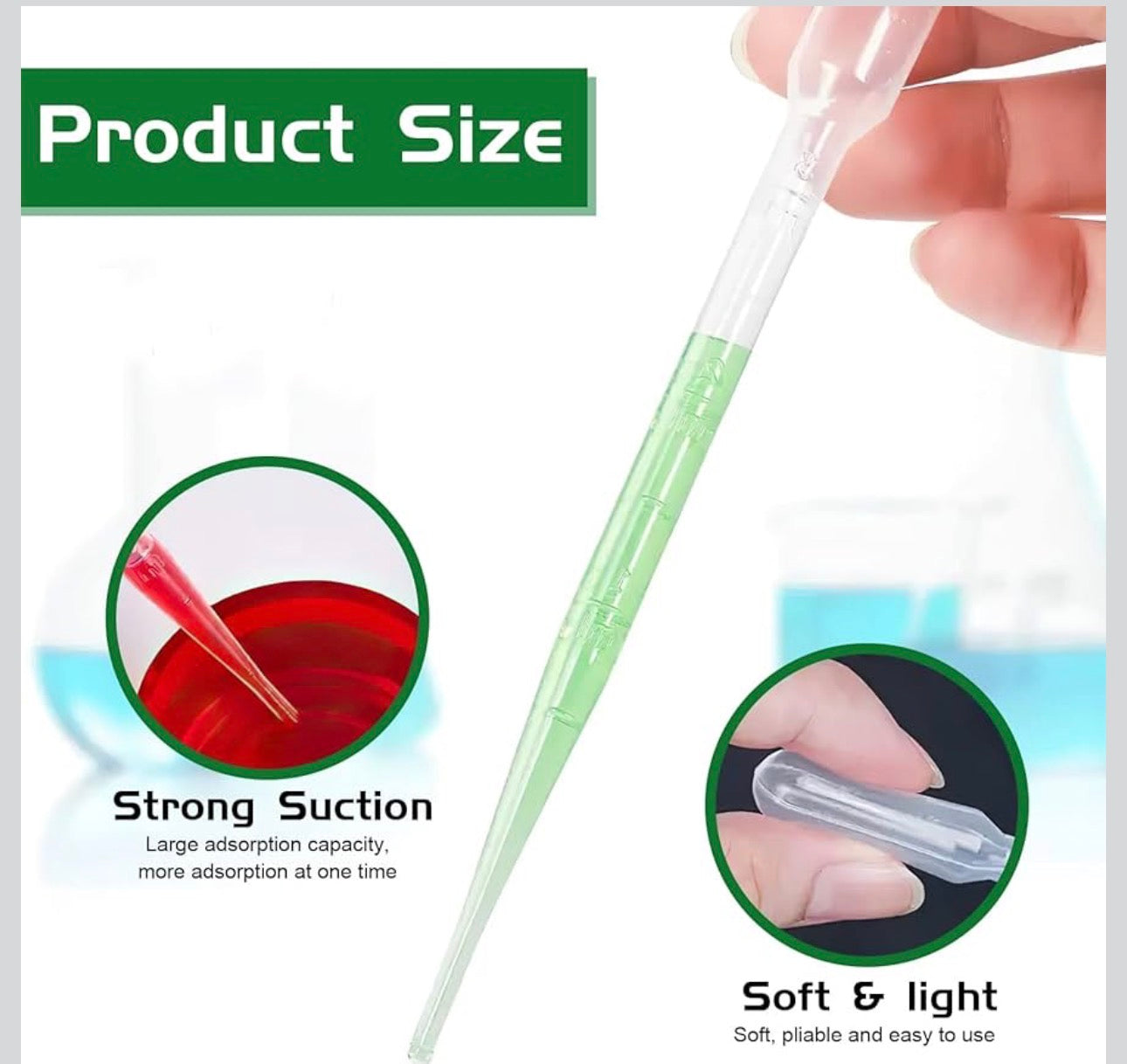 PIPETAS DE TRANSFERENCIA - PASTEUR 3ML POLIETILENO TRANSPARENTE GRADUADA - PAQUETE DE 5 PZA