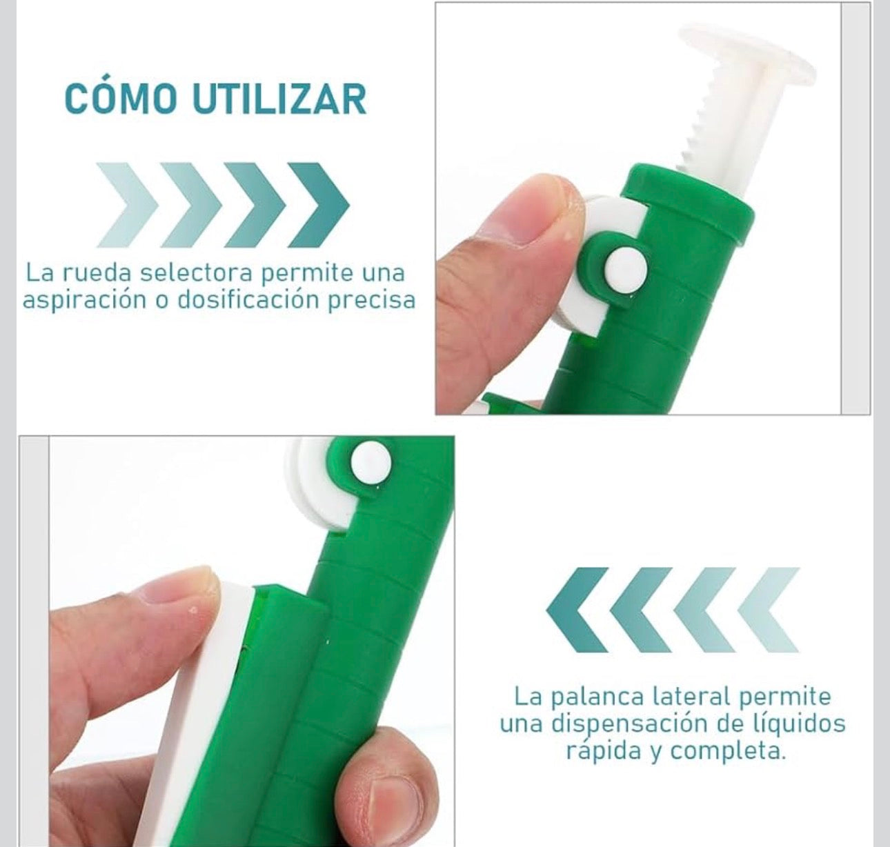 PROPIPETA DE ASPIRACIÓN PARA PIPETAS DE PLÁSTICO Y VIDRIO, PIPETA DE LABORATORIO DE 10ML