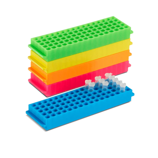 GRADILLA PARA 80 MICROTUBOS HEATHROW SCIENTIFIC 29025G DE PLÁSTICO AUTOCLAVABLE