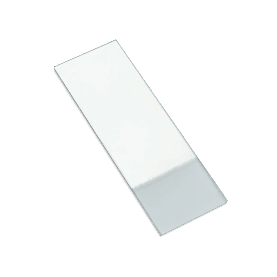 PORTAOBJETOS DE VIDRIO ESMERILADO PEARL 7105 DE 26 x 76 MM ROTULABLE PARA UNA FÁCIL Y RÁPIDA IDENTIFICACIÓN